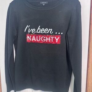 Verve Ami Black 'I've Been Naughty' or swipe for “I’ve Been Nice” holidaySweater